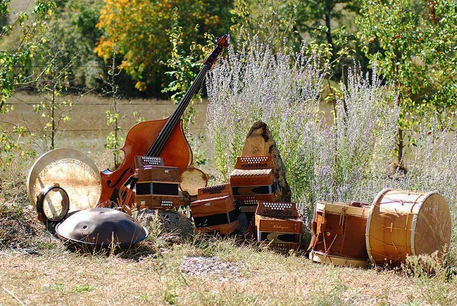 Les instruments de Benoît dans la nature
